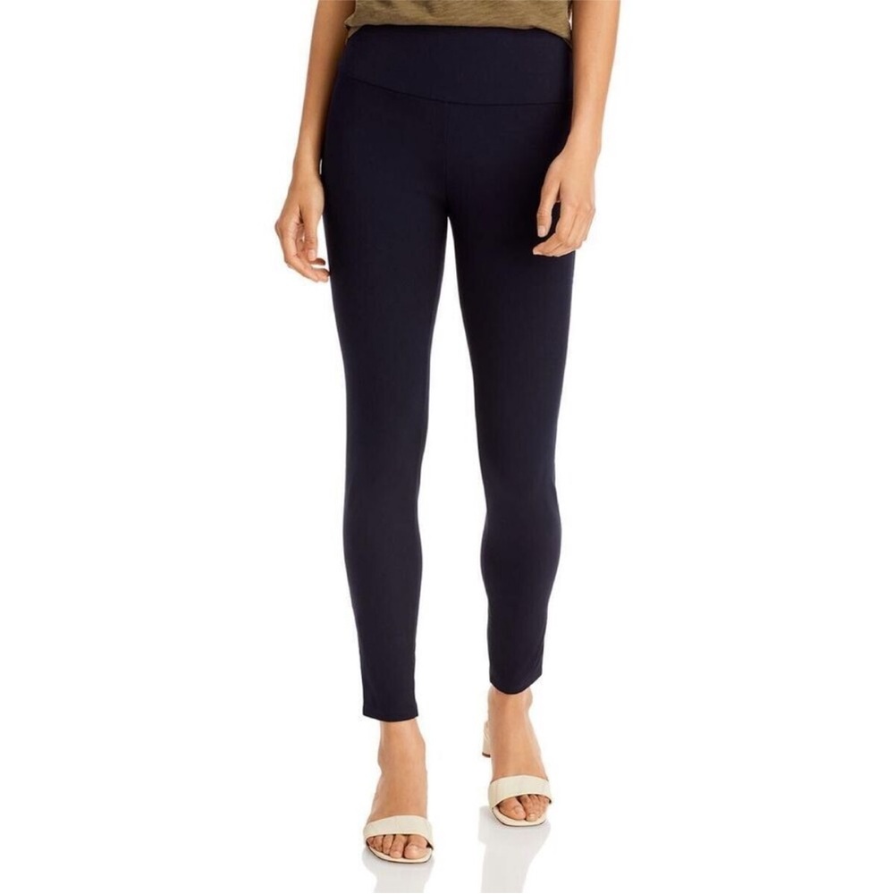 Theory Women's Navy Ink Eco New Bistretch Pull On Cropped Yoke Leggings Small